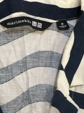 Marimekko x UNIQLO Striped Cotton linen blend Shirt - Navy & White